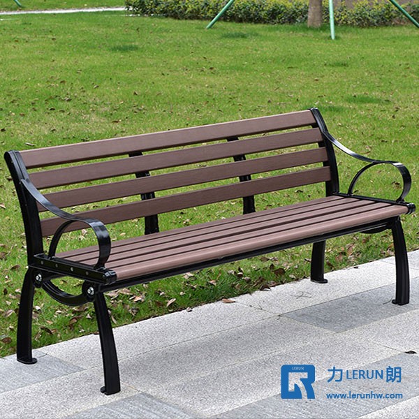 公園靠背座椅 園林椅 鑄鋁公園椅 塑木公園椅 仿木紋公園椅